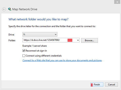 Putting Skydrive folder in file browser for Windows RT and Surface RT